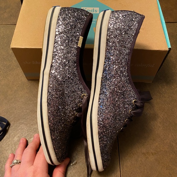 Navy Glitter Kate Spade Keds - Picture 4 of 7